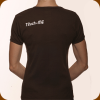 click here to order women's chocolate touch-me tee